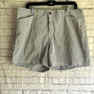 St.‎ John's Bay Blue and White Flat Front Shorts Womans Size 14
